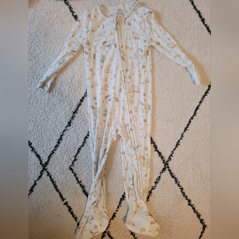 Angel Dear Viscose Footie farm print 18-24m